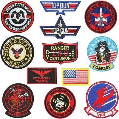 Productafbeelding van Famanu geborduurde militaire patches – Top Gun Tactical, te bevestigen met strijkijzer, groen