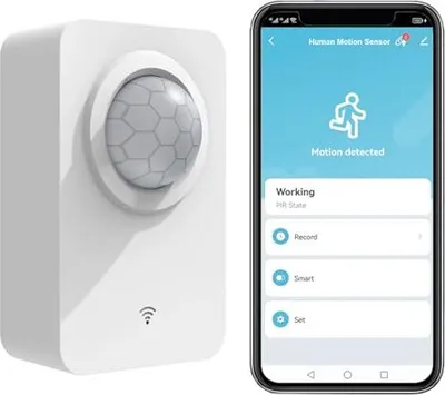 Produktbild von Smart Motion Sensor, WLAN -Infrarot -PIR -Sensor Abnehmbarer Halter, drahtloses Batterie- und USB