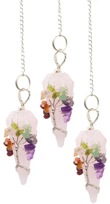 Image de Pendule magique - Sept chakras - Quartz rose