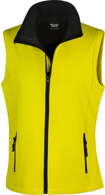 Produktbild von Result Core R232F | Damen Printable Soft Shell Bodywarmer - Farbe: Yellow/Black - Größe: XL