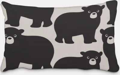 Produktbild von SCHÖNER LEBEN. Kissenhülle Bären Halbpanama weiß schwarz Größe 60x80cm (HxB) 60x80cm (HxB) Größe