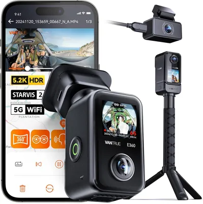Immagine prodotto di Dashcam - Autocamera - Telecamera per auto - Telecamera di registrazione per auto - Telecamera panoramica a 3 canali, 5.2K + 1944P