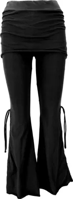 Produktbild von Goa Psytrance Hose, Sommerhose, Yogahose, Festivalhose, Schlaghose - Schwarz, Damen, Baumwolle,Elasthan, Größe: L