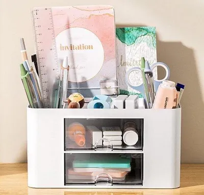Productafbeelding van Famanu Bureau-organizer met 5 compartimenten - Ruimtebesparend, zwart