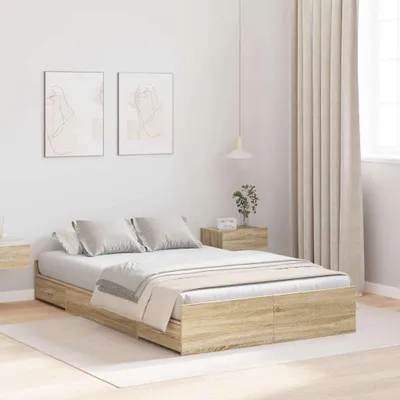 Zdjęcie produktu dla Maison Exclusive - Rama łóżka z miejscem na przechowywanie Dąb Sonoma 120 x 200 cm