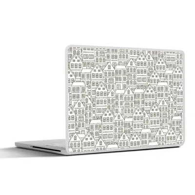 Produktbild von MuchoWow® Laptop Aufkleber Sticker Cover Haus - Muster - Skyline 25x18 cm - Laptop-Deko
