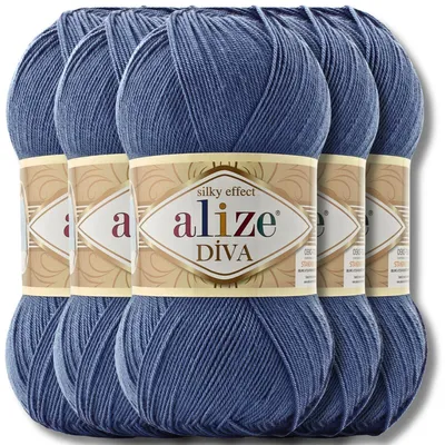 Obrázek produktu pro Alize 5x 100 g vlna Diva, jednobarevná, háčkování, pletení (353)