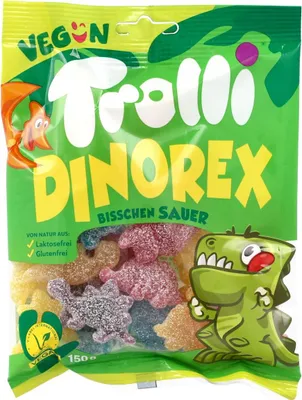 Produktbild von Trolli Dino Rex Sauer (Vegan) 150g