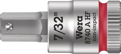 Produktbild von Wera 05003387001, Buchse, 1/4", Imperial, 1 Kopf/Köpfe, 7/32", Chrom-Vanadium-Stahl