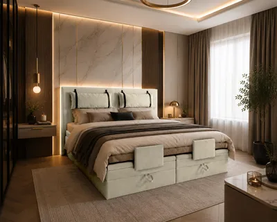 Produktbild von TRADA Boxspringbett PORTO 140x200 Beige – elektrisch verstellbar, mit Bettkasten & 3-Schicht-Hybridmatratze Beige