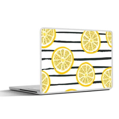 Produktbild von MuchoWow® Laptop Aufkleber Sticker Cover Sommer - Zitrone - Streifen 31x22.5 cm - Laptop-Deko