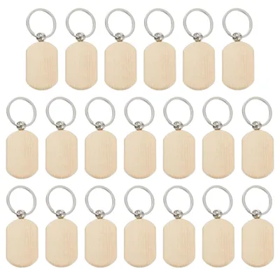Obrázek produktu pro Omgoods - Sada 70 dřevěných přívěsků na klíče pro DIY projekty