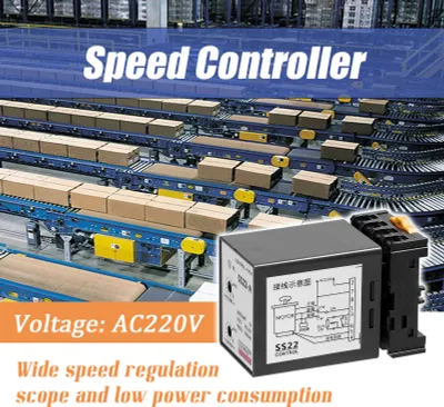 Imagen del producto de Controlador de velocidad para motores, modelo SS22-A, 6-250W, AC220V, 3A, 50/60Hz. Dispositivo regulador de velocidad con control preciso