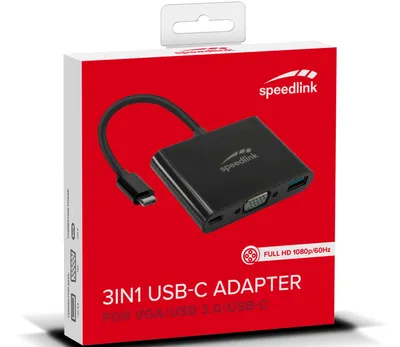 Immagine prodotto di adattatore HQ 3in1 da USB-C a VGA/USB/USB-C