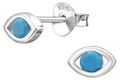 Produktbild von Ohrstecker Auge Nazar: 925 Silber Ohrringe „Evil Eye“