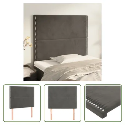 Produktbild von The Living Store Kopfteile 2 Stk. Dunkelgrau 80x5x78/88 cm Samt