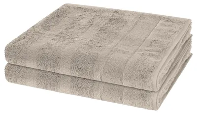 Produktbild von Cawö Noblesse 2 X Duschtuch im Set Extraflauschige Veloursstreifen, Hochwertige Baumwollqualität, Pflegeleicht und trocknergeeignet