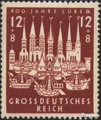 Produktbild von Briefmarken Deutsches Reich 1943 Mi 862 (kompl.Ausg.) postfrisch 800 Jahre Lübeck