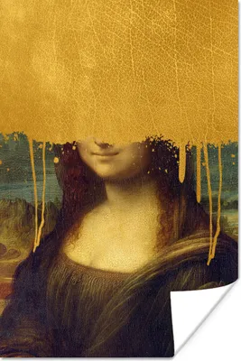 Produktbild von MuchoWow® Poster Mona Lisa - Da Vinci - Gold 80x120 cm - Papierdruck