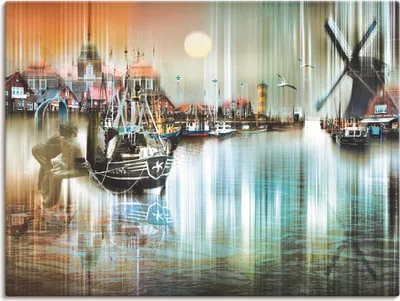 Produktbild von ARTland Leinwandbild Neuharlingersiel Nordsee Collage 04 Größe: 60x45 cm