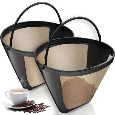Kaffeefilter Größe 4, 2 Stück, Edelstahl, 120 mm, für 8-12 Tassen
