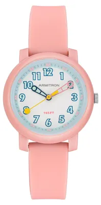 Image de Montre pour enfants Armitron Sport, bracelet en silicone, facile à lire, couleur rose, modèle 27/1003