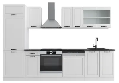 Produktbild von Küchenzeile Vicco R-Line Weiß Landhaus/Weiß 300 cm ohne Arbeitsplatte, Model 36657