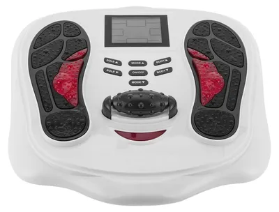 Image de Appareil de massage électrique pour les pieds - Tapis de massage - Lumière rouge - Points d'acupression intelligents - Stimulateur de circulation sanguine - Télécommande (2 piles AAA) - USB 5 V - Noir