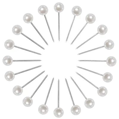 Gerade Stecknadeln mit Perlenkopf, 200 Stück, 3x15 mm, weiß