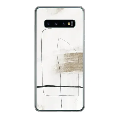 Produktbild von MuchoWow® Handyhülle Schutzhülle Hülle für Samsung Galaxy S10 Farbe - Minimalismus - Schwarz Silikon Softcase Handy Hülle - Handytasche