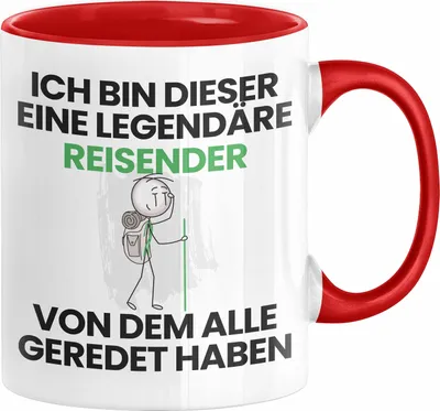 Produktbild von Reisender Geschenk Tasse Lustige Geschenkidee Geburtstag für Reisender Ich Bin Dieser Legendäre Reisender Von Dem Alle Geredet Haben Kaffee-Becher (Rot)