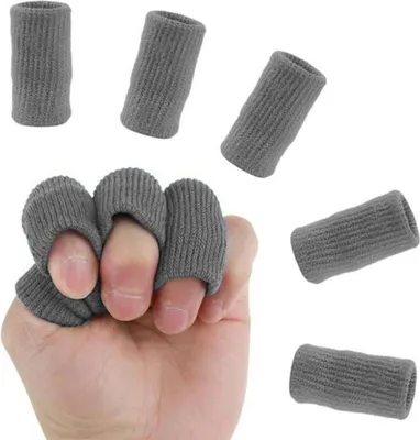 Produktbild von INF 20 Stück Sport Fingerlinge - Atmungsaktiver, elastischer Fingerschutz Dunkelgrau