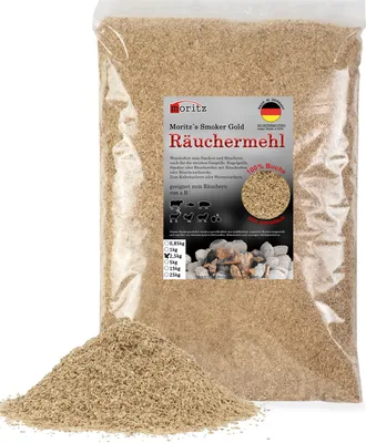 Produktbild von Moritz 2,5kg Räuchermehl Buche fein 0,5 -1 mm Räuchern I Kalträuchern von Fisch Fleisch Wurst Käse Gemüse auch für BBQ I Grill - Räucherspäne