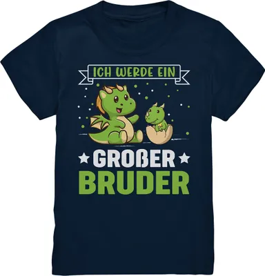 Produktbild von Ich werde ein Großer Bruder Dino Shirt – Navy / 152/164 (12-14)