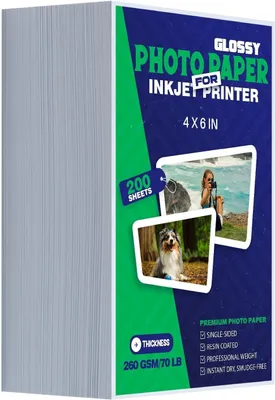 Obrázok produktu pre Inkoustový fotopapier A6, lesklý, 200 listov, 260 g/m², vhodný na pohľadnice