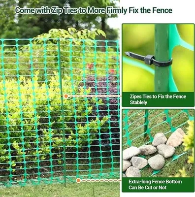 Produktbild von Begrenzungszaun, Mobilzaun, 30 m lang und 1 m hoch, mit 25 Pfosten, feinmaschiger Hundezaun, Abschlusszaun, Keilzaun, Kleintiernetz, Gartenzaun, ideal für Garten, Haus, Hof, Grünanlage
