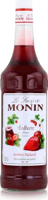 Produktbild von Monin Sirup Erdbeere 1 Liter - Cocktails Milchshakes Kaffeesirup (1er Pack)