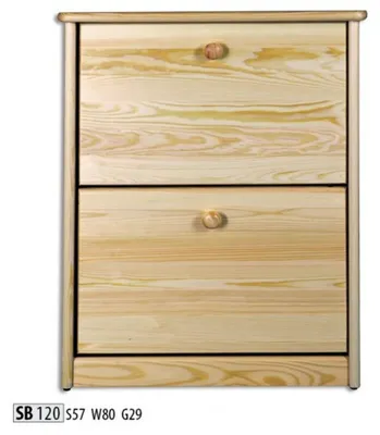 Produktbild von Schuhschrank 4 Fach Kommode Echtholz Massive Möbel Schuhkipper Schuhregal Regal