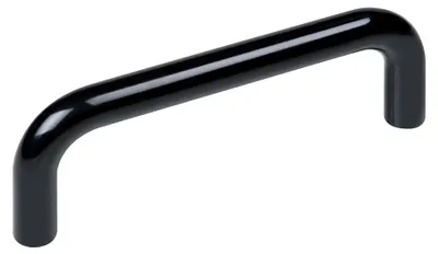 Productafbeelding van Handgreep voor meubel, ABS-kunststof, afstand tussen gaten 96 mm, glanzend zwart, set van 50 stuks