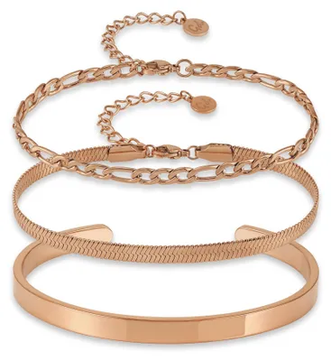 Produktbild von GD GOOD.designs Armband Set (3Stück) roségolden - Wasserfeste und größenverstell