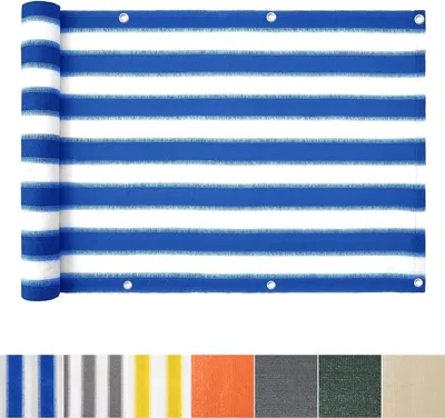 Produktbild von Balkon-Sichtschutz UV Schutz wetterbeständiges und pflegeleichtes HDPE-Spezialgewebe blau-weiß 90x500 cm