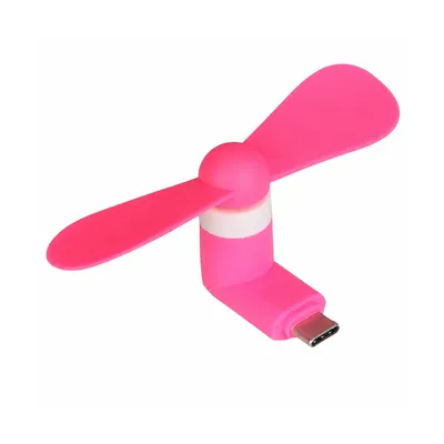 Produktbild von USB-C Handy Ventilator Pink – Mini Ventilator für Smartphone, Tragbarer USB-C Handy Lüfter