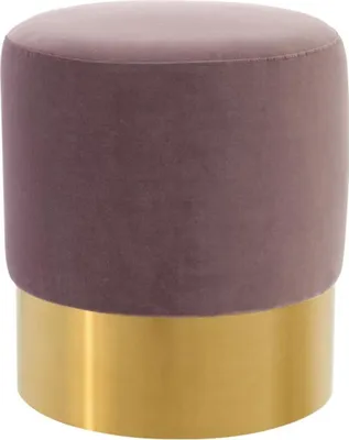 Produktbild von Casa Padrino Luxus Hocker Lila / Gold 40 x H. 45 cm - Hotel Möbel