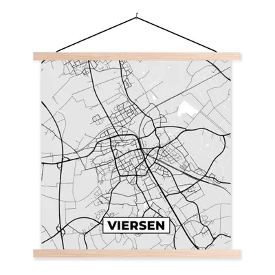 Produktbild von MuchoWow® Textilposter Karte - Viersen - Karte - Deutschland 60x60 cm mit holzfarbenen Rahmen - Wanddekoration