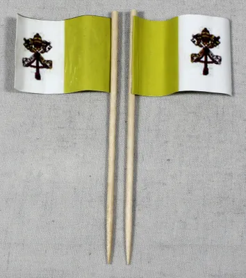 Produktbild von Party-Picker Flagge Vatikan Papst Papierfähnchen in Spitzenqualität 25 Stück Beutel