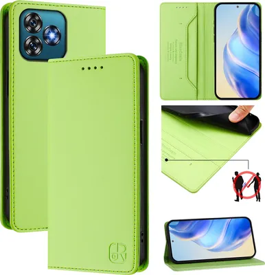 Obrázek produktu pro Kožené pouzdro pro Oukitel C53, flipové pouzdro s přihrádkami na karty, peněženkou a stojánkem Zelený