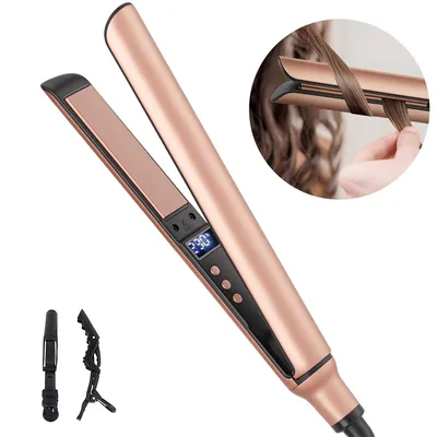 Produktbild von 2-in-1 Lockenstab und Glätteisen, Haarglätter Lockenstab, zum Locken und Glätten, Duale Spannungseinstellung für alle Haartypen,Netzbetrieb