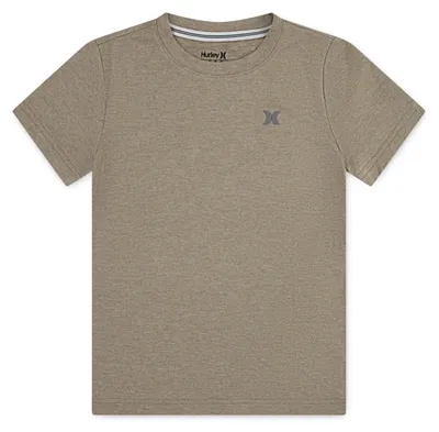 Imagen del producto de Camiseta de punto Hurley H2O-Dri para niños, color beige jaspeado, para edades de 12 a 13 años