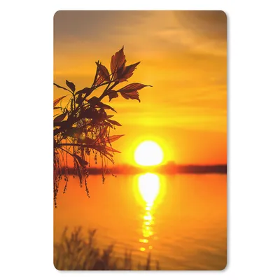 Produktbild von MuchoWow® Mauspad Mousepad Sonnenuntergang - Wasser - Pflanzen - Orange 18x27 cm - Mousepads - Maus Mat - Pad - Mausunterlage