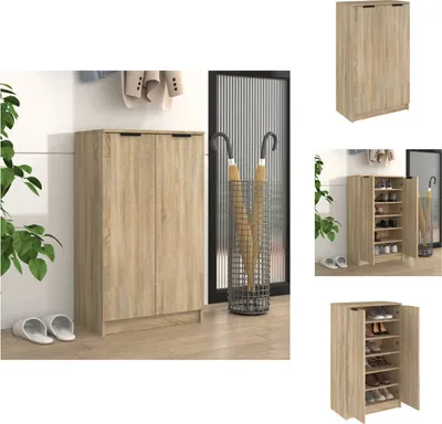 Image de vidaXL Armoire à chaussures Chêne Sonoma 59x35x100 cm Bois composite - Étagères et armoires à chaussures